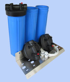 Triple 20 inch Big Blue / Jumbo Housings, 1 inch (25mm) Ports
