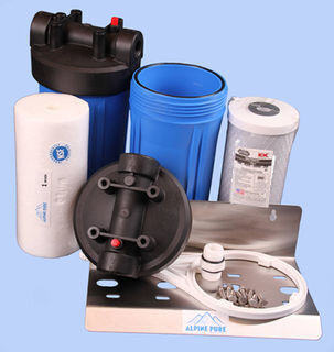 Whole House 10 inch Big Blue / Jumbo CPC Kit for Chloramines with 1 Micron Prefilter